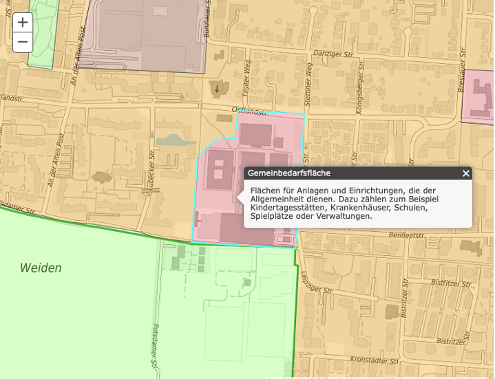 Hallenbad im Flächennutzungsplan